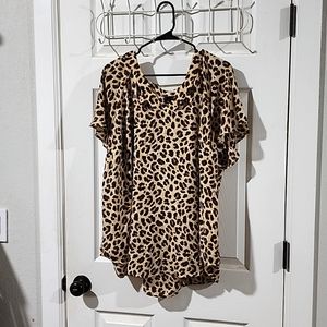 Plus Size Leopard Blouse